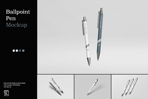 Ballpoint Pen Mockup, a Pens & Pencil Mockup by SimpangGraphics