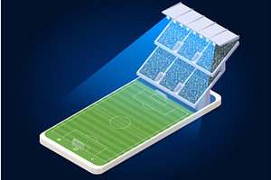 Isometric football stadium arena, a Technology Illustration by Golden Sikorka