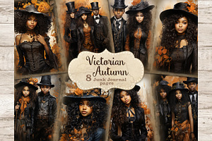 Victorian Junk Journal Kit | Autumn, a Person Illustration by GlamArtZhanna