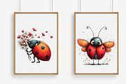 Whimsical Spring Ladybug Clipart, an Illustration by Libby Wishes (Thumbnail 2 of 8)