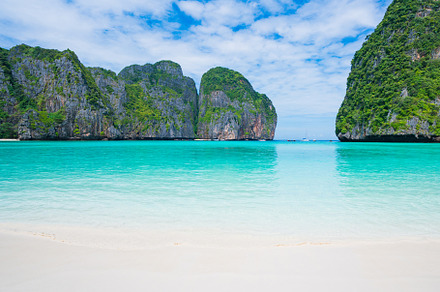 beautiful nature scenic landscape famous landmark beach Maya bay, a Nature Photo by Casanowe-studio