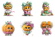 Quirky Coquette Pumpkin Clipart PNG, a Seasonal Illustration by CreationArt (Thumbnail 3 of 5)