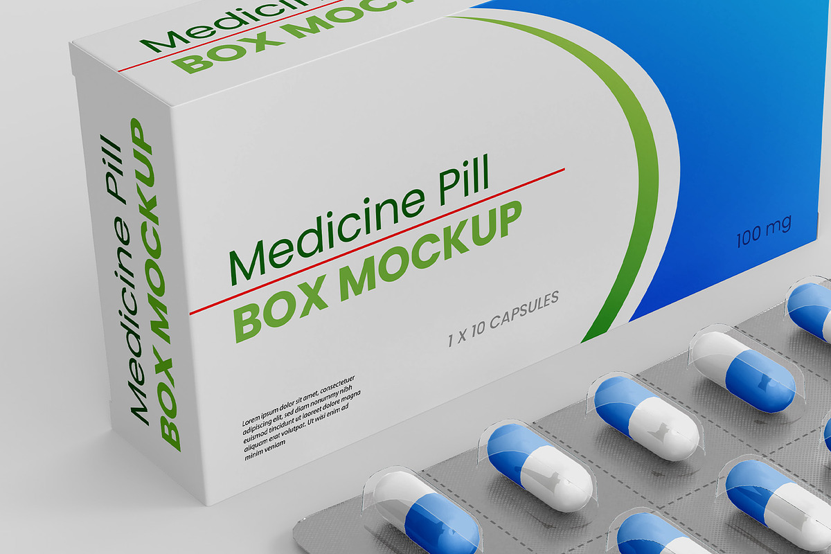 Medicine Pill Box Mockup - 8 views, a Packaging Mockup by Illusiongraphic (Photo 20 of 25)