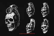 10 Bundle Dark Art Grenade Skull Bom, an Illustration by Morspective (Thumbnail 5 of 7)