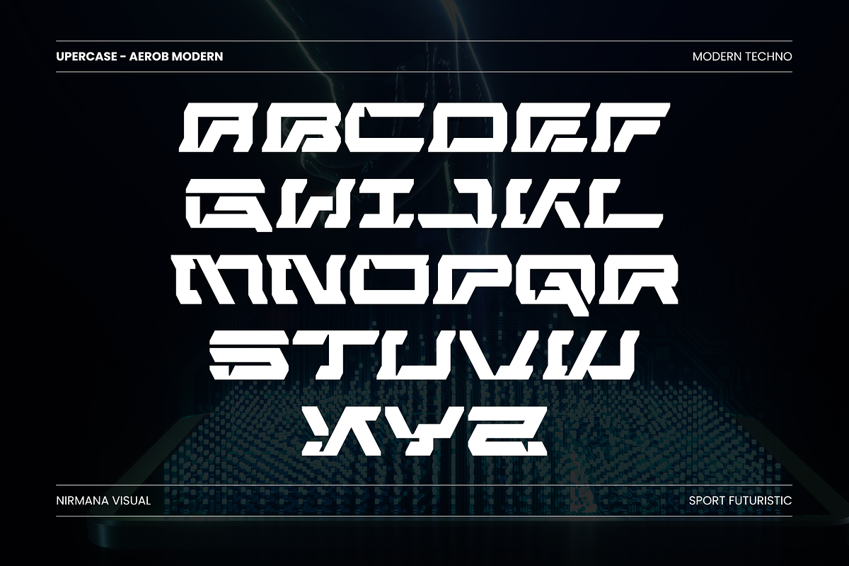 Modern Aerob-  Branding Logo Font, a Sans Serif Font by Nirmana Visual (Photo 2 of 7)
