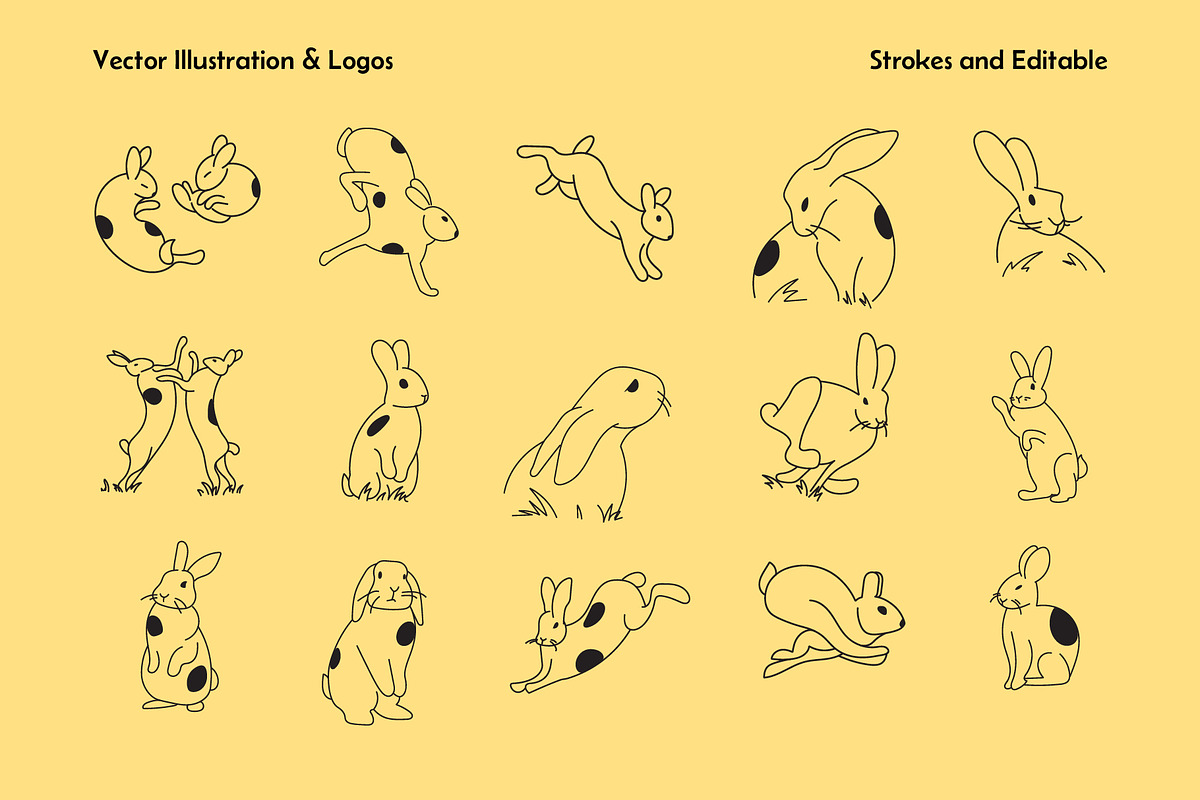 Rabbits Mascot - Vector, an Animal Illustration by By_Pedram (Photo 3 of 7)