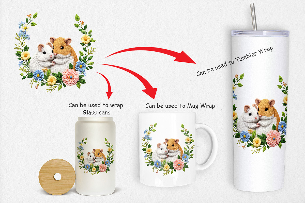 Hamster Embroidery Clipart, a Graphic by Artnoy (Photo 4 of 5)