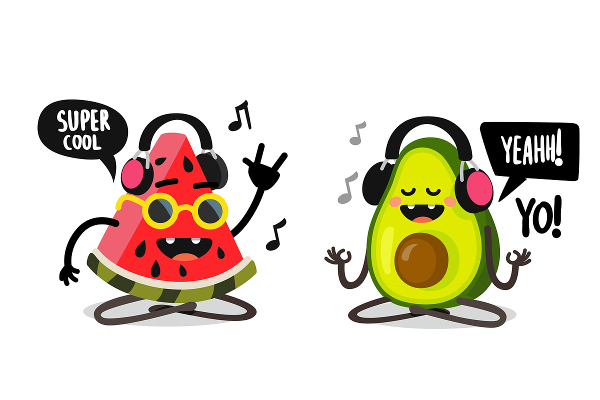 Cool fruits vector set, a Food Illustration by bioraven (Photo 11 of 11)