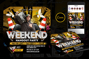 Weekend Hangout Flyer Canva Template