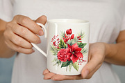 Christmas Poinsettia Bouquets, a Decorative Illustration by Vasmila (Thumbnail 4 of 6)