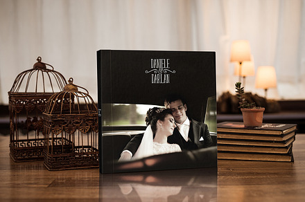Square photography book mockup pack