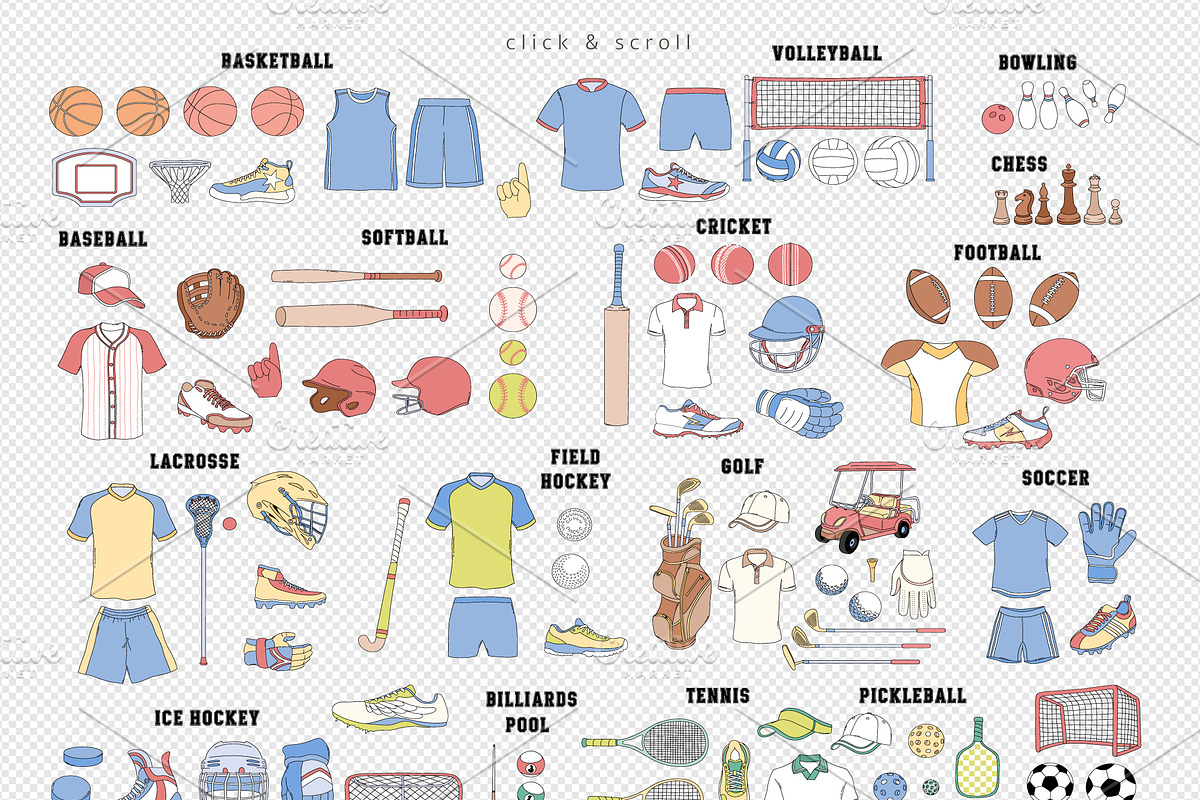 Game Day Sport clipart set, an Object Graphic by @olga.angelloz (Photo 2 of 2)