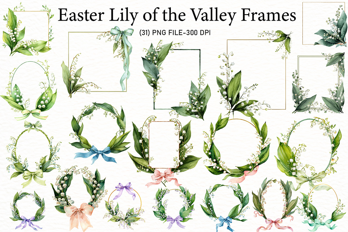 Easter Lily of the Valley Frames Cli, an Illustration by Designworld (Photo 1 of 7)