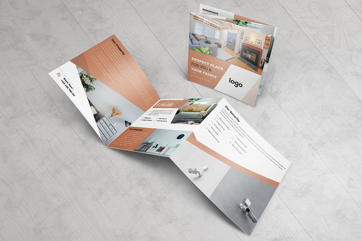 Real Estate Square Trifold Brochure, a Brochure Template by ZAAS (Photo 6 of 7)