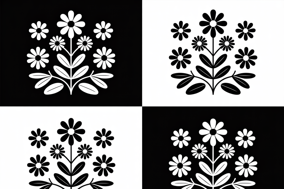Black and white flower isolated icon, an Illustration by Amazin_art (Photo 6 of 13)
