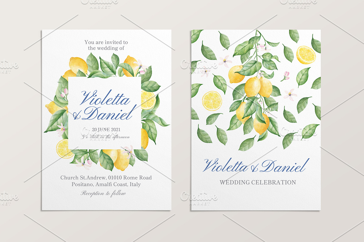 Lemons Wedding Suite, an Invitation Template by Corina Moscu (Photo 3 of 5)