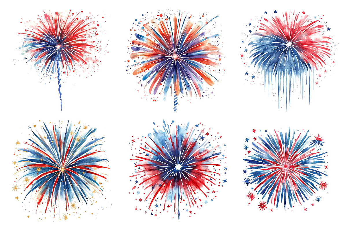 Patriot Fireworks, 4th of July Png, an Illustration by Dream Creation (Photo 2 of 6)