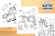 Cute Unicorn Coloring Book for Kids, an Animal Illustration by LA Design (Thumbnail 2 of 8)