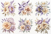 Peony Bouquet Floral Arrangement PNG, a Decorative Illustration by SugarCloudStudioArt (Thumbnail 2 of 8)