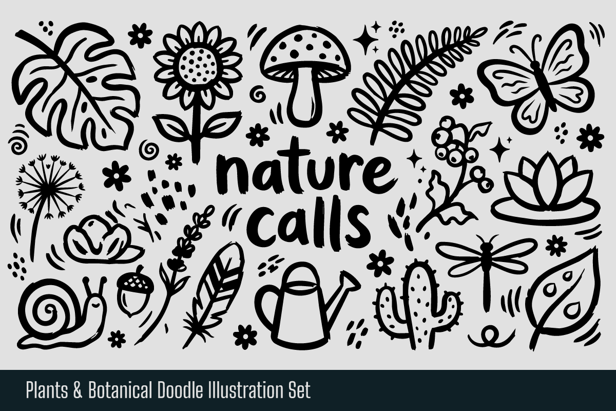 Plants & Botanical Hand-drawn Doodle, an Object Illustration by Huza Studio (Photo 4 of 10)