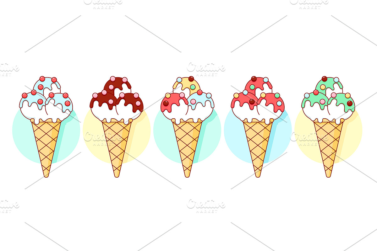 Ice cream scoop, popsicle set, a Food Illustration by Foxys Graphic (Photo 1 of 3)