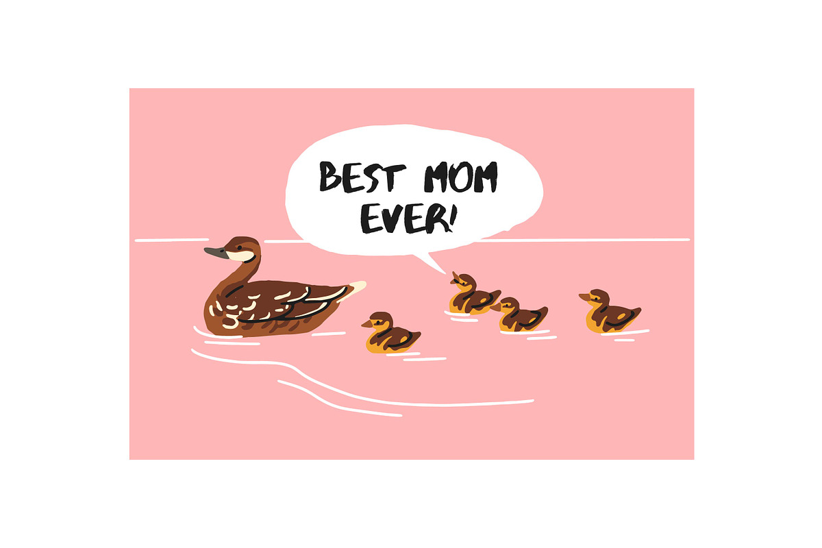 Mother's Day cards with animals set, an Animal Illustration by PaperTrident (Photo 8 of 11)