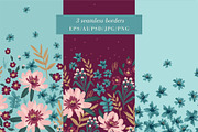 Floral Patterns & Borders, a Pattern Graphic by Nadia Grapes (Thumbnail 5 of 8)