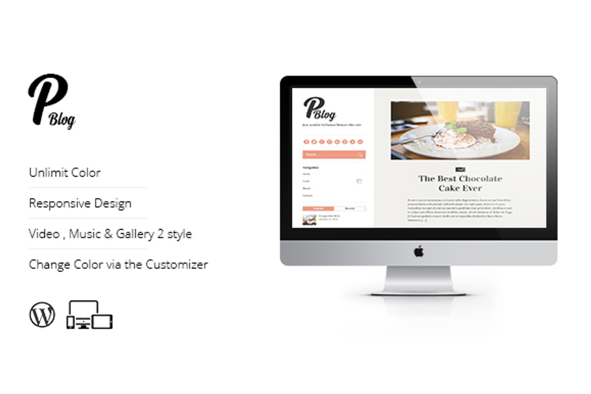 P-blog Responsive Personal Wordpress, a WordPress Template by Ba5nanas