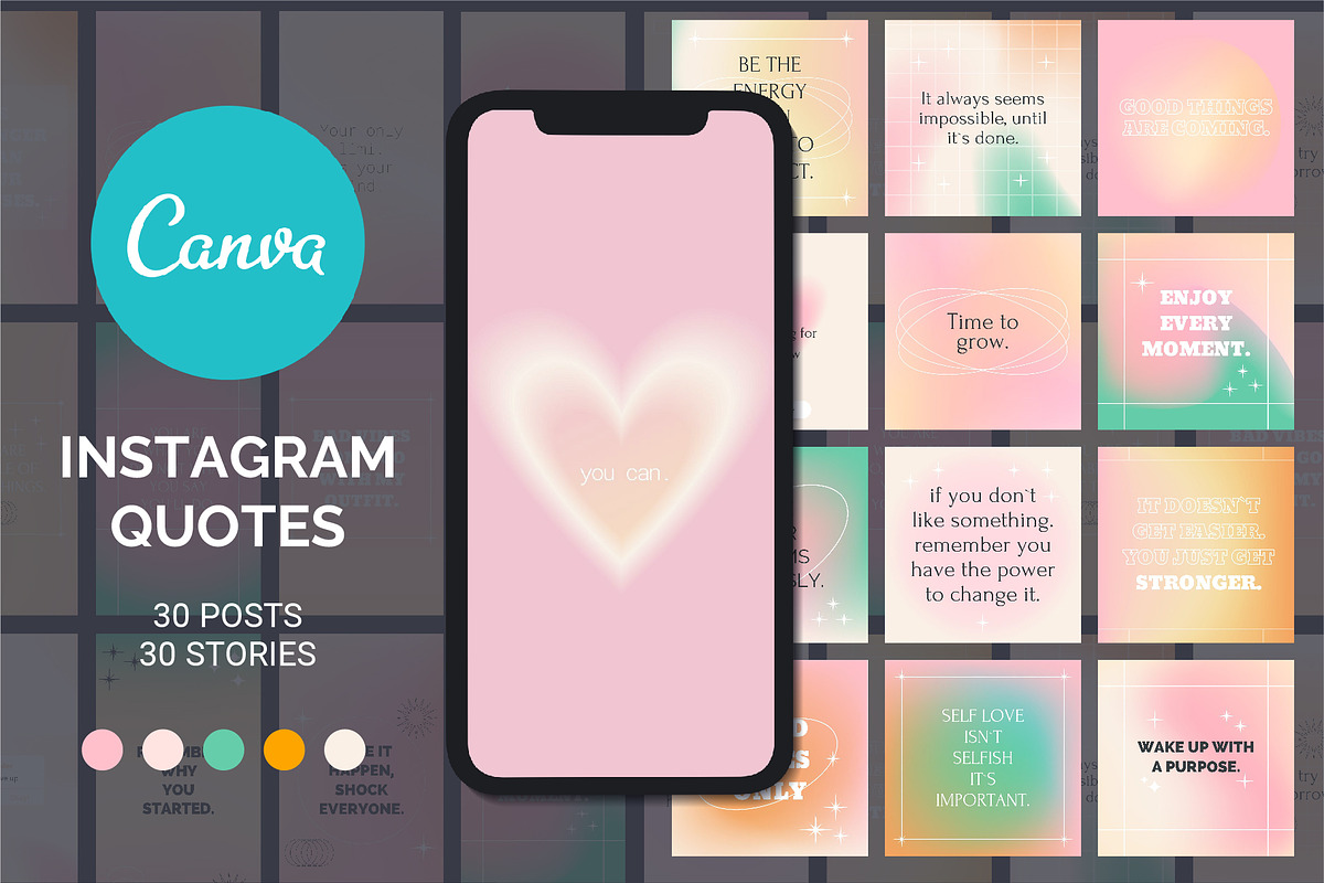 Canva Instagram Gradient Quotes, a Social Media Template by AnnArt (Photo 1 of 10)