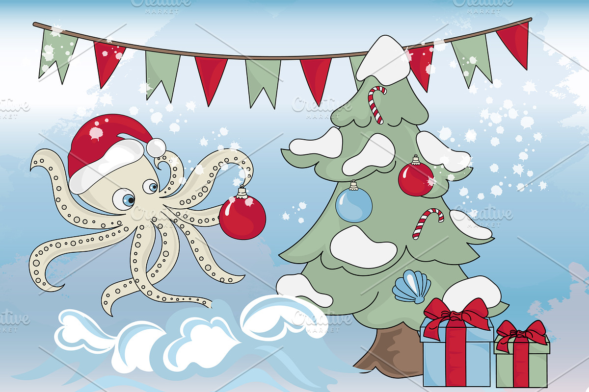 CHRISTMAS MERMAID, a Decorative Illustration by FARAWAYKINGDOM (Photo 9 of 14)