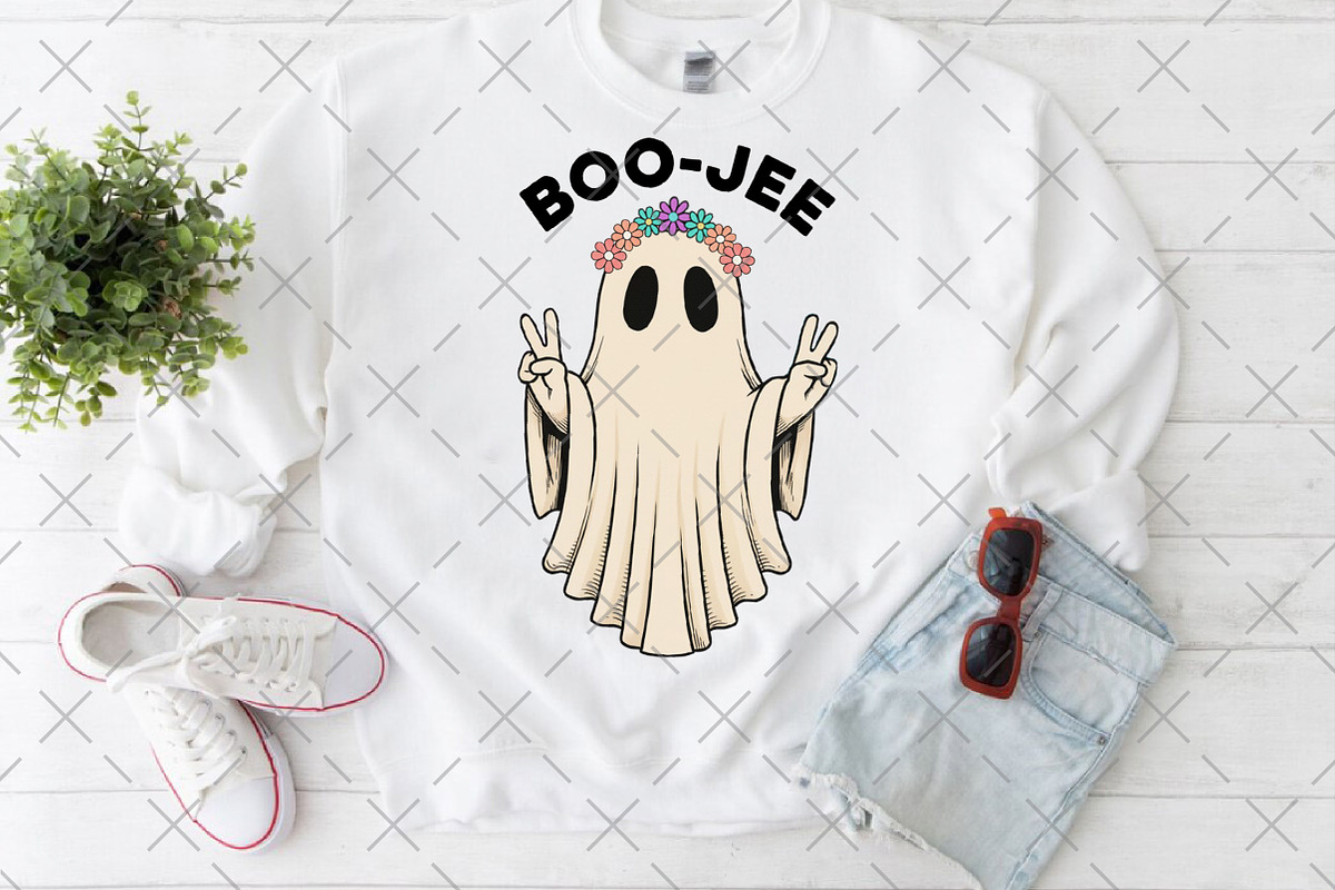 Flower Ghost Boo Jee PNG, an Illustration by Craft Nest (Photo 2 of 6)