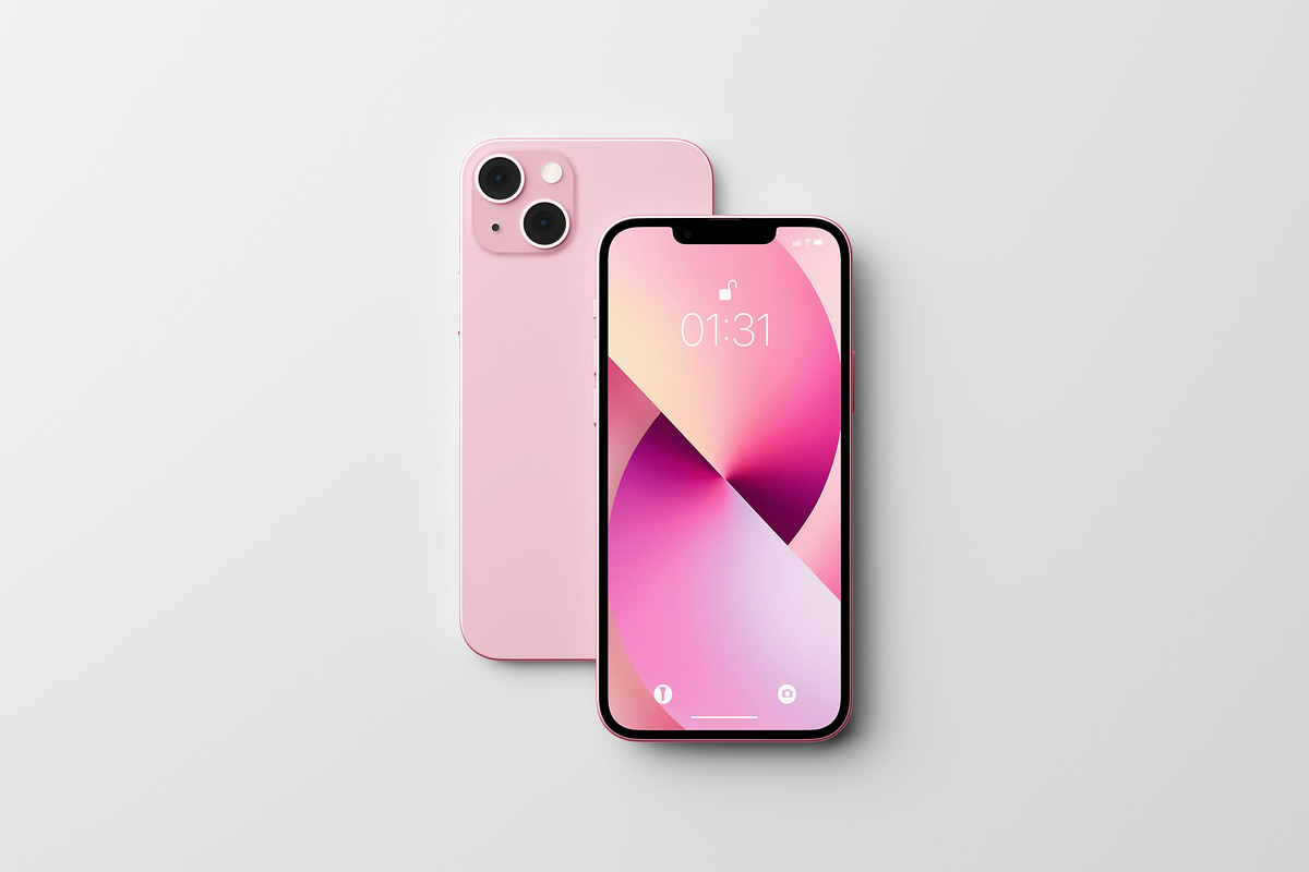 iPhone 13 Mockup, an iPhone Mockup by UFR_GRAPHIC (Photo 1 of 7)