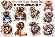 Mothers Day Messy Bun Clipart, an Illustration by Sublimation Artist (Thumbnail 1 of 6)
