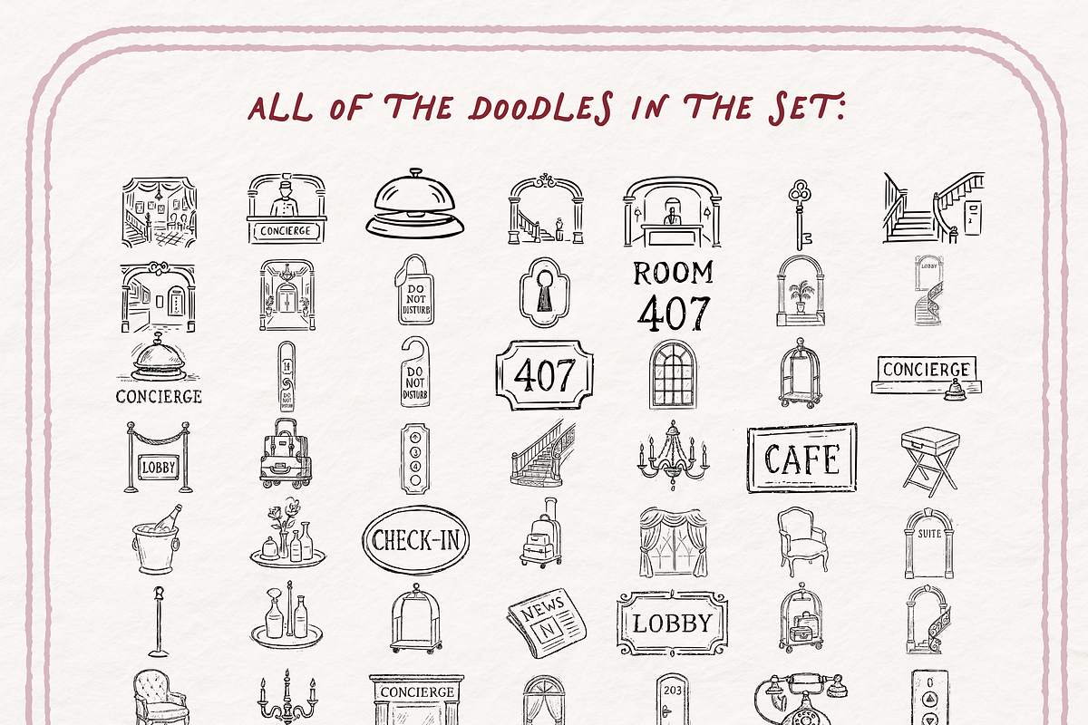 Grand Hotel Clipart, Travel Doodle, an Object Illustration by The October Creative (Photo 4 of 6)