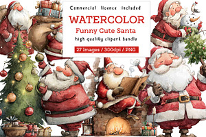 Funny Cute Santa PNG Clipart, an Illustration by CreationArt