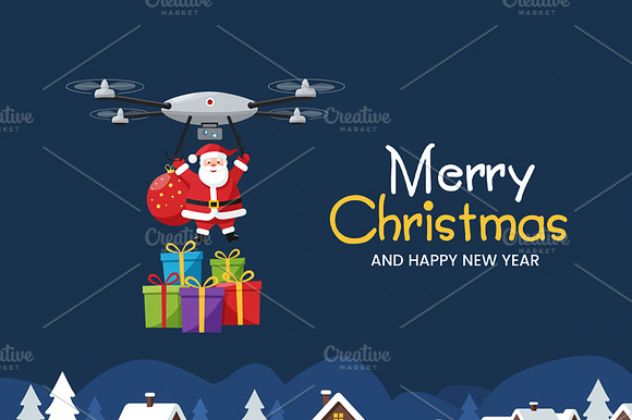 Merry Christmas Happy New Year Psd