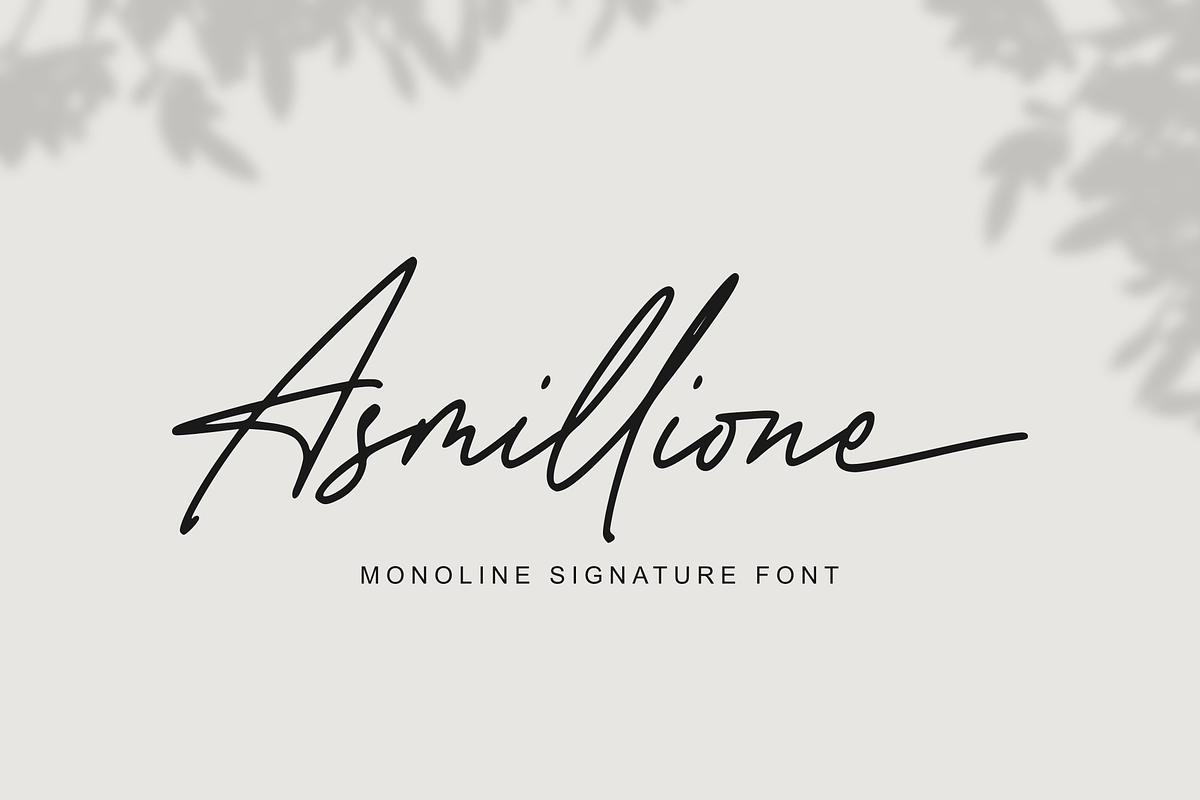 Asmillione - Monoline Signature Font, a Handwritten Font by Sibelumpagi Studio (Photo 1 of 10)