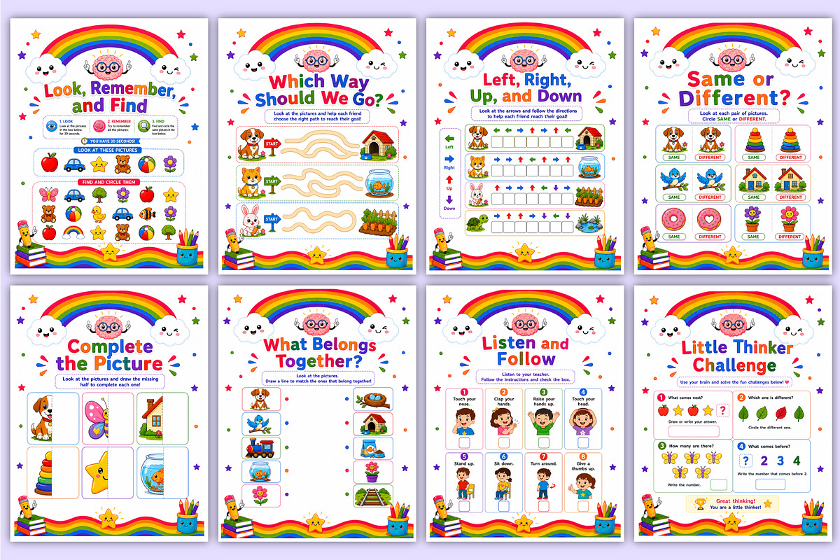 Preschool Brain Builder Book | Logic, a Stationery Template by Mustafiz (Photo 4 of 4)