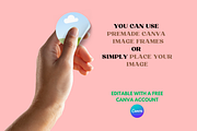 Sticker Hand Mockup Canva Template, a Merchandise Mockup by GraphiCarola (Thumbnail 5 of 5)