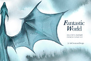 Watercolor Fantastic World Clipart, a Person Illustration by ArtCreationsDesign (Thumbnail 22 of 23)