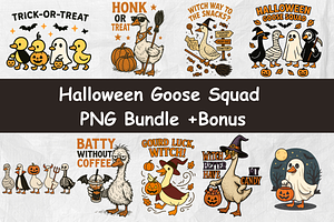 Halloween Goose Squad PNG Bundle, an Object Graphic by Smillyy Threads