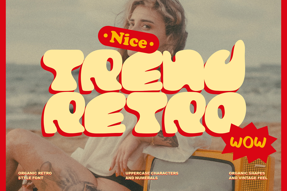 Trendretro - 80s & 90s Display Font, a Sans Serif Font by CreativeFolks (Photo 1 of 9)