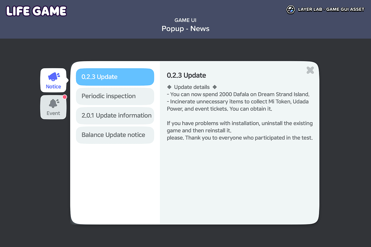 GUI - Life Game, an UI Kit Template by LAYERLAB (Photo 11 of 55)