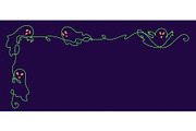 Cute Halloween ghost corner frame, a Seasonal Illustration by Valenty (Thumbnail 1 of 3)