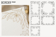 Magnolia Wedding Frames & Clipart, a Decorative Illustration by moja doodle (Thumbnail 5 of 9)