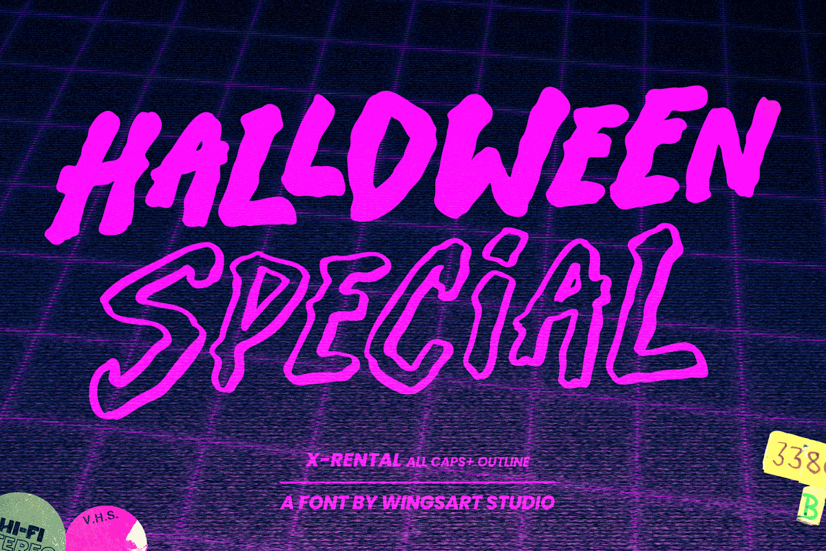 X-Rental - 1980s Retro Horror Font, a Handwritten Font by Wingsart Studio (Photo 15 of 15)