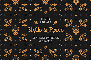 Skull & Roses: patterns, frames