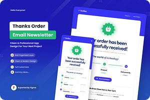 Thanks Order Email Newsletter, an UI Kit Template by SquidPixey