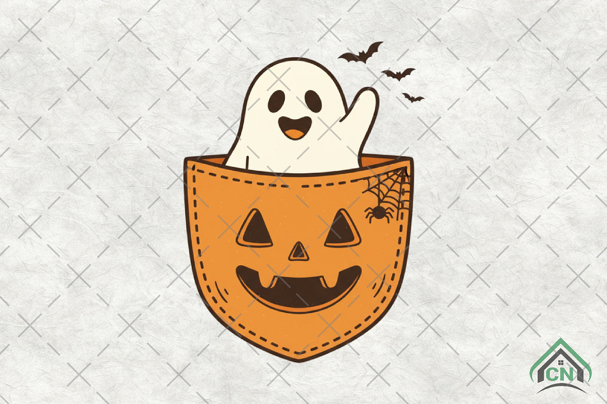 Pocket Ghost Halloween PNG, an Illustration by Craft Nest (Photo 1 of 2)