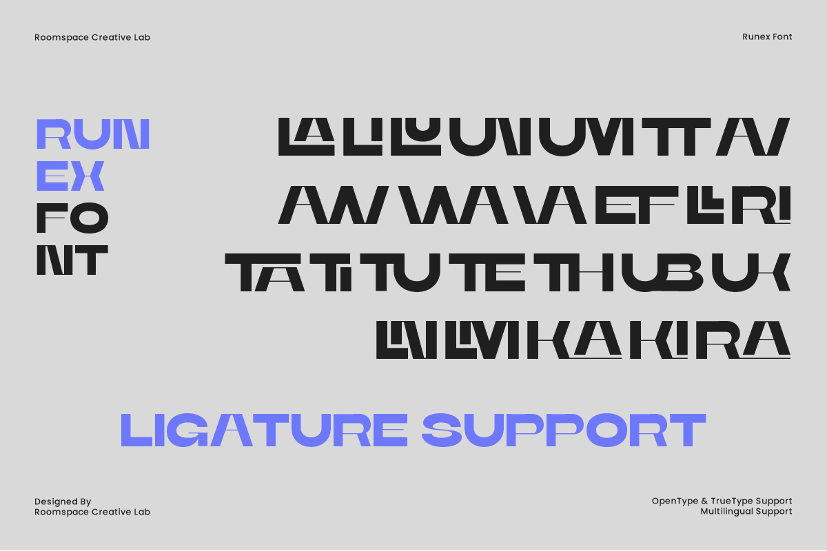 Runex – Modern Bold Expanded Sans, a Serif Font by roomspace creative lab (Photo 6 of 12)